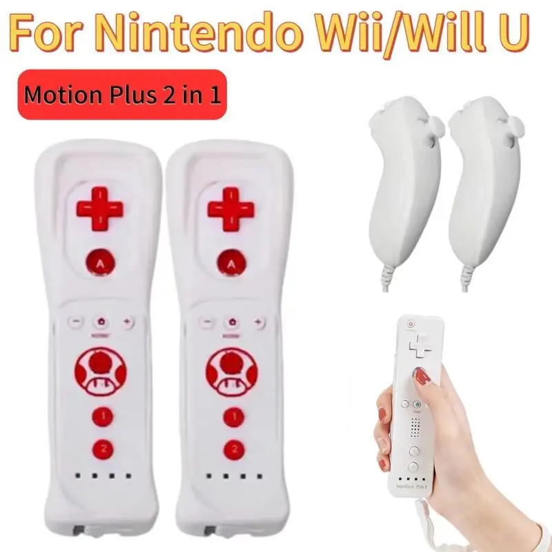 Manette de jeu à distance sans fil pour Nintendo Wii U, manette 2 en 1, Motion Plus, jeux vidéo, 1 paire