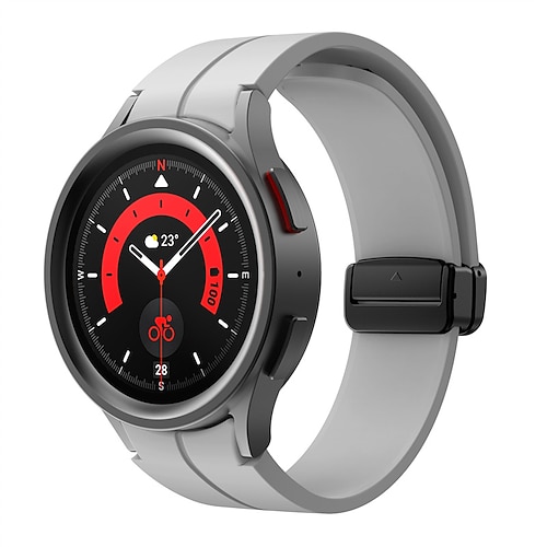 Uhrenarmband für Samsung Galaxy Watch 7/6/5/4 40/44mm, Watch 5 Pro 45mm, Watch 6 Classic 43/47mm, Watch 4 Classic 42/46mm Silikon Ersatz Gurt Magnetverschluss Wasserdicht Verstellbar Sportarmband Image