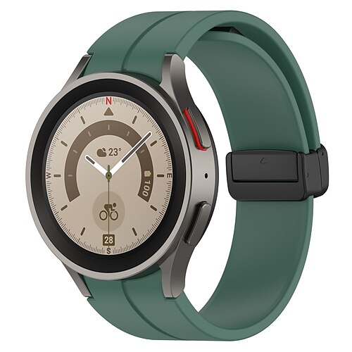 Uhrenarmband für Samsung Galaxy Watch 7/6/5/4 40/44mm, Watch 5 Pro 45mm, Watch 6 Classic 43/47mm, Watch 4 Classic 42/46mm Silikon Ersatz Gurt Magnetverschluss Schmetterlingsschnalle Frauen Männer Image