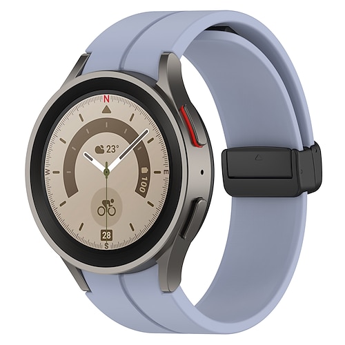 Uhrenarmband für Samsung Galaxy Watch 7/6/5/4 40/44mm, Watch 5 Pro 45mm, Watch 6 Classic 43/47mm, Watch 4 Classic 42/46mm Silikon Ersatz Gurt Magnetverschluss Schmetterlingsschnalle Frauen Männer Image