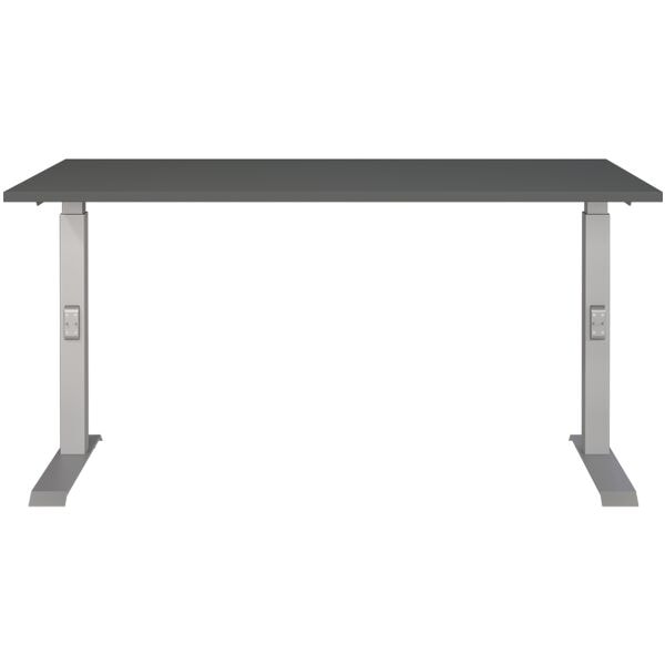 Germania-Werke Schreibtisch höhenverstellbar (manuell) »Downey« 140 cm silber, 140x91x80 cm Image