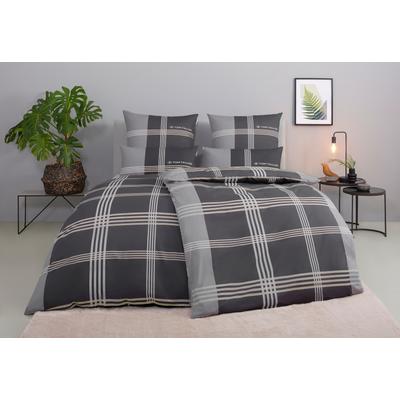Bettwäsche TOM TAILOR HOME "Ole in Gr. 135x200 oder 155x220 cm", grau, B/L: 135cm x 200cm, , Renforcé, B/L: 80cm x 80cm, Renforcu00e9, Obermaterial: 100% Baumwolle, Bettwäsche, karierte Bettwäsche aus Baumwolle, mit Reißverschluss Image