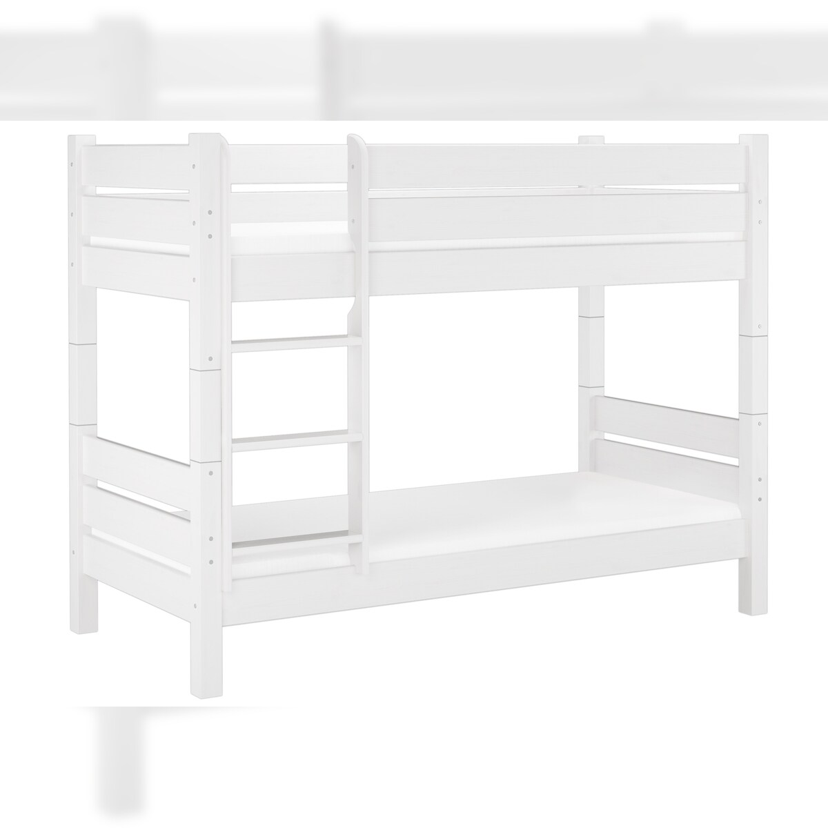 Erst-Holz Etagenbett weiß 90x200 Massivholzbett Kiefer teilbar Rollrost Matratzen 60.16-09WT80M Image