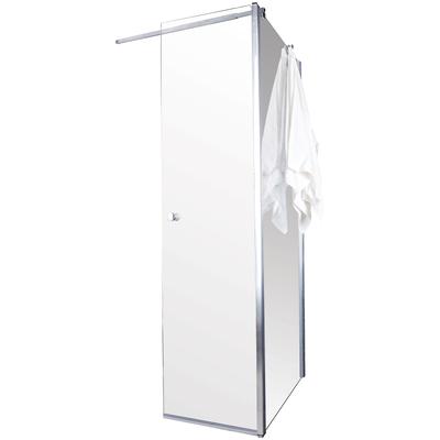 geteilte Dusch-Flügeltür SANOTECHNIK "Sanoflex Grande", grau (chromfarben), H:195cm, Duschtüren, mit Glas Seitenwand