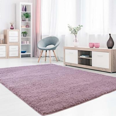 Teppich CARPET CITY "Softshine 2236" Gr. 8, lila, B:280cm H:14mm L:380cm, Kunstfaser, Teppiche, Läufer, Hochflor, besonders weich, robust, Uni, Wohnzimmer Image