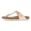 Zehentrenner LASCANA "Sandale, Pantolette, offener Schuh, Sommerschuh", Damen, Gr. 40, rosa (roségoldfarben), Obermaterial: 100% Lederimitat. Futter: 100% Textilmaterial. Decksohle: 100% Rindsleder. Laufsohle: 100% Synthetik, metallic, glänzend,...