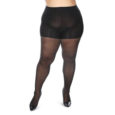 Plus Size Women's Memoi Sparkle Sheer Control Top Tights by MeMoi in Black (Size 14/16)