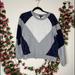 J. Crew Tops | J.Crew Paneled Lace Blue Gray Sweatshirt Med Casual Crewneck Womens | Color: Blue/Gray | Size: M