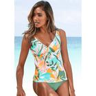 Bügel-Tankini SUNSEEKER "Allis", Damen, Gr. 46, Cup D, gelb (weiß, gelb), Microfaser, Microfaser, bedruckt, Bikini-Sets, mit Schleife, Topseller