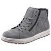 Schnürboots RIEKER, Herren, Gr. 45, grau, Synthetik, sportlich, Schuhe, mit zwei Reißverschlüsse, Freizeitschuh, Schnürschuh