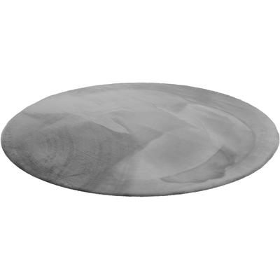 Hochflor-Teppich WECON HOME BASICS "Anna" Gr. 41, grau, H:25mm Ø:200cm, Kunstfaser, Teppiche, Wohnzimmer, Schlafzimmer, Felloptik, sehr weich und flauschig, Uni Image