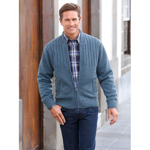 Strickjacke CLASSIC Gr. 54, blau (jeansblau) Herren Strickjacken