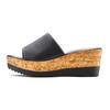 Pantolette LASCANA "Sommerschuh", Damen, Gr. 42, schwarz, Obermaterial: 100% Ziegenleder. Futter: 100% Synthetik. Decksohle: 100% Ziegenleder. Laufsohle: 100% Synthetik, mehrfarbig, metallic, klassisch, Schuhe Pantolette, Mule, Sandale, offener...