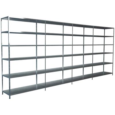 Steckregal SCHULTE REGALWELT "Stecksystem Grund- und 3x Anbauregale", silber (silberfarben), B:380cm H:230cm T:50cm, Sta