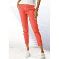 Chinohose VIVANCE, Damen, Gr. 44, N-Gr, orange (papaya), Web, Obermaterial: 98% Baumwolle, 2% Elasthan. Gürtel: 100% Polyurethan, unifarben, casual, figurumspielend knöchellang, Hosen, in klassischer Basic-Form, Stoffhose, Business-Look, Topseller