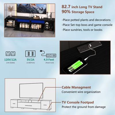 TV Console with Storage Cabinets