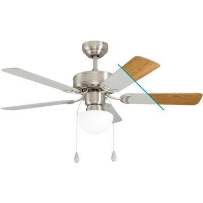 Deckenventilator cadiz, 5 Flügel Ventilator mit Licht, Zugkette, Wendeflügel aus mdf in Silber oder Image