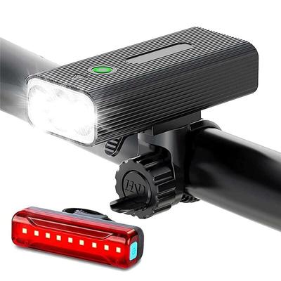 Woosien - Fahrrad-Vorder- und Rücklicht-Set, wiederaufladbare USB-Fahrradbeleuchtung für die Nacht,