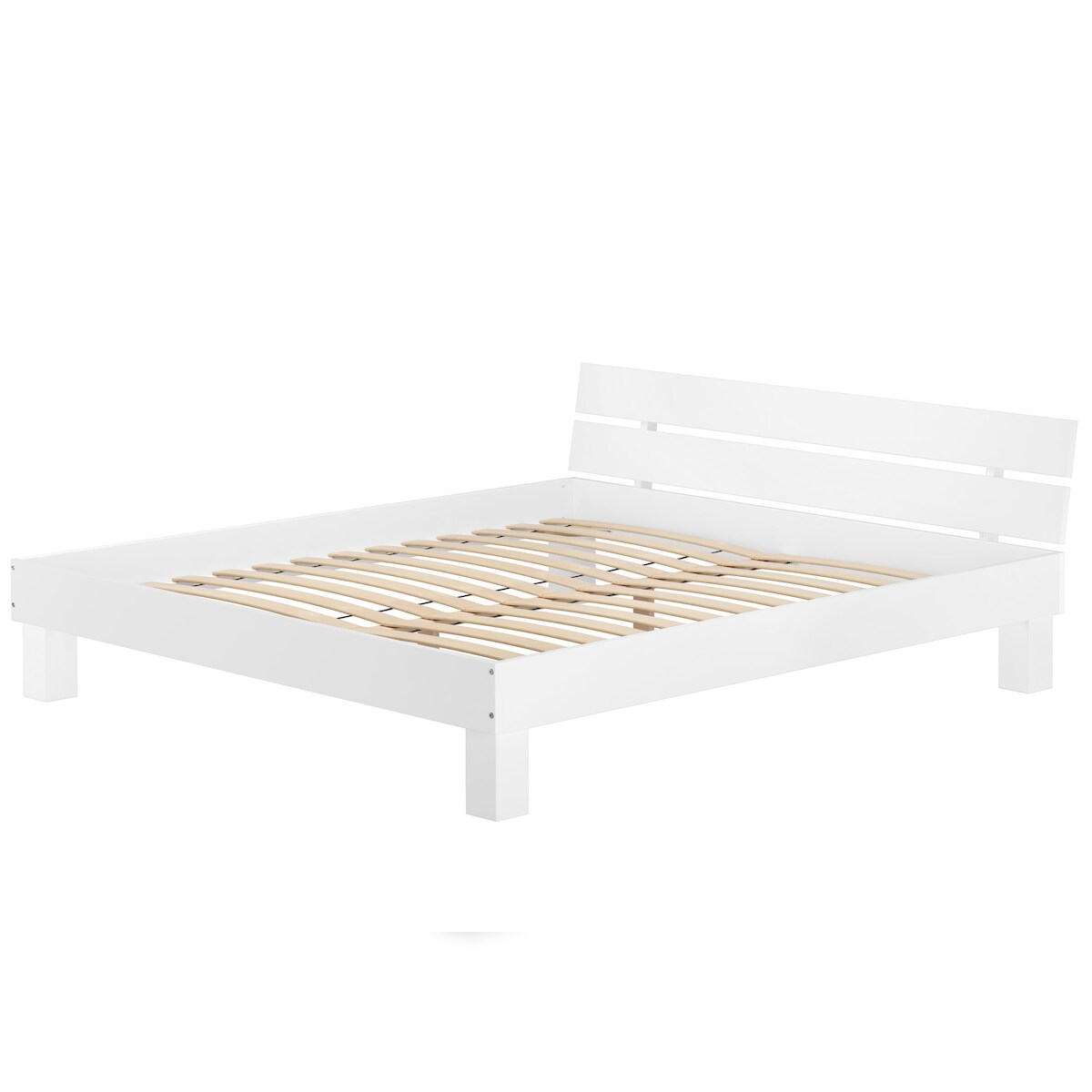 Erst-Holz Weißes Doppelbett Massivholz Buche 180x200 Zubehör wählbar V-60.86-18W Federleisten Image