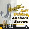 Self-Drilling Anchors Screws - Carbon Steel, Zinc-Plated, No-Drill Wall Anchors for Hanging Home Decor