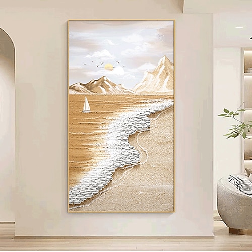 handgemachtes 3D-Wellen-Ölgemälde, handgemalte Wandkunst, modernes abstraktes Ozean-Ölgemälde, handgemaltes Landschaftsgemälde, Heimdekoration, gerollte Leinwand, kein Rahmen, ungedehnt Image