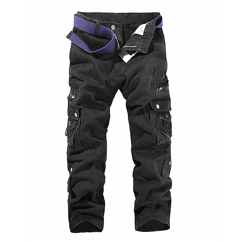 Herren Cargohose Cargohosen Taktische Hose Hose Hosen Knopf Multi Pocket Glatt tragbar Outdoor Täglich Campen und Wandern Modisch Klassisch Armeegrün Schwarz Image