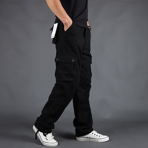 Herren Cargohose Cargohosen Taktische Hose Hose Hosen Wanderhose Knopf Multi Pocket Glatt tragbar Outdoor Täglich Campen und Wandern Modisch Klassisch Graues Grün Gras-Grün Image