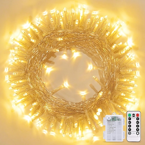 Halloween wasserdichte Batteriebox Lichterkette 8 Funktionen Fernbedienung Innen-und Außencourtyard Garten Hochzeitsdekorationslichter 4M-30Leds/6,5M-50Leds/10M-100Leds Image