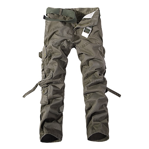 Herren Cargohose Cargohosen Taktische Hose Hose Hosen Knopf Multi Pocket Glatt tragbar Outdoor Täglich Campen und Wandern Modisch Klassisch Armeegrün Gras-Grün Image