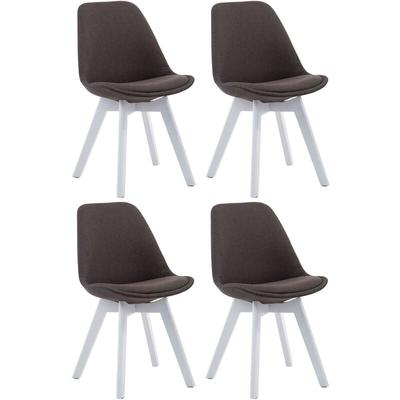 4er Set Besucherstühle Borneo V2 Stoff dunkelgrau weiß Image