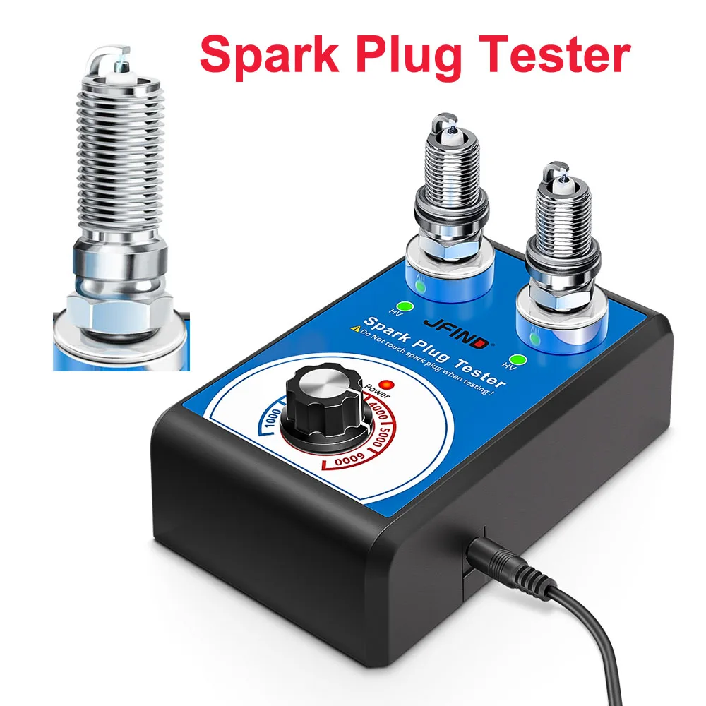 Zündkerzentester Doppelloch-Diagnosetool Auto 12V Zündprüfer 0-6000 U/min Auto Motor Zünddetektor Werkzeuge Image