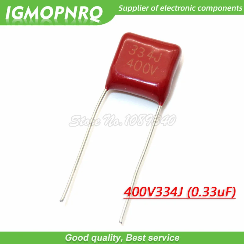10 Stück 400V334J 0,33 UF Pitch 15 mm 400 V 330NF 334 CBB Polypropylen-Folienkondensator Image