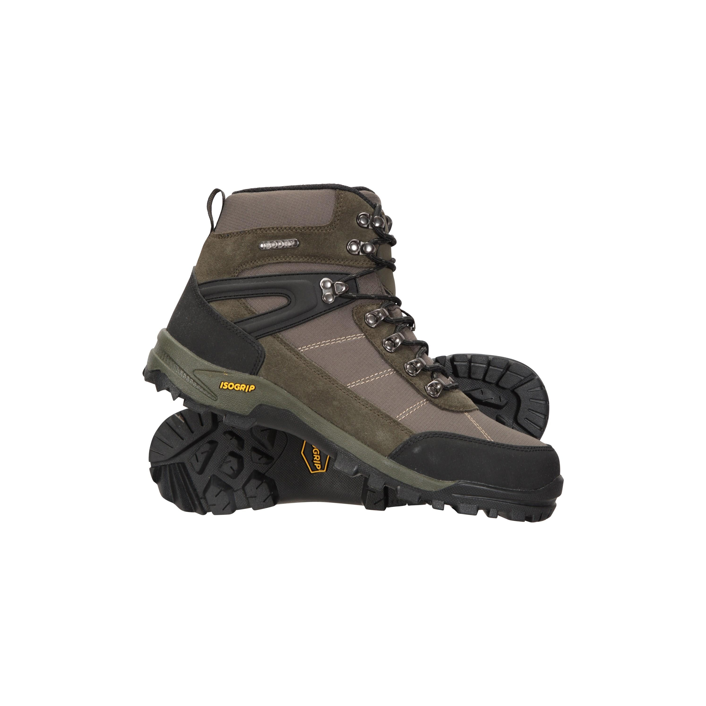 Mountain Warehouse Mens Storm Extreme Wildleder wasserdichte Wanderschuhe (Khaki Grün)