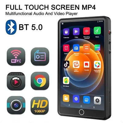 Portable WiFi MP4 Player with Camera 16G Memory Bluetooth 5.0 Full Touch Screen FM