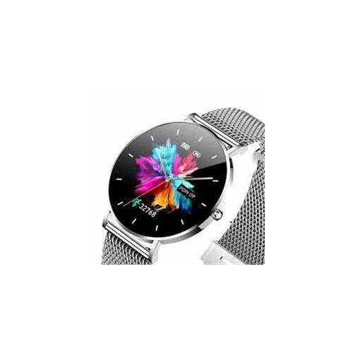 Smartwatch Zegarek Damski Mski Manta Alexa Srebrny + Czarny Pasek