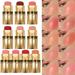 Awwp Makeup 10 Single Color Pearlescent Blush Stick 8G Lipstick Lip Balm J Stick Pearlescent Eyeshadow Stick Rouge Lip and Cheek Lipstick Blush Makeup Blush J 1*Blush Promotion Clearance Sale