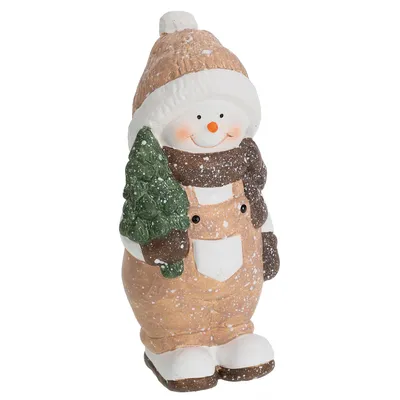 Deko-Figur Schneemann, beige, 17 cm Image