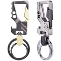 1 pz portachiavi resistente apribottiglie moschettone portachiavi per auto in metallo per uomini e donne portachiavi con apertura birra portachiavi