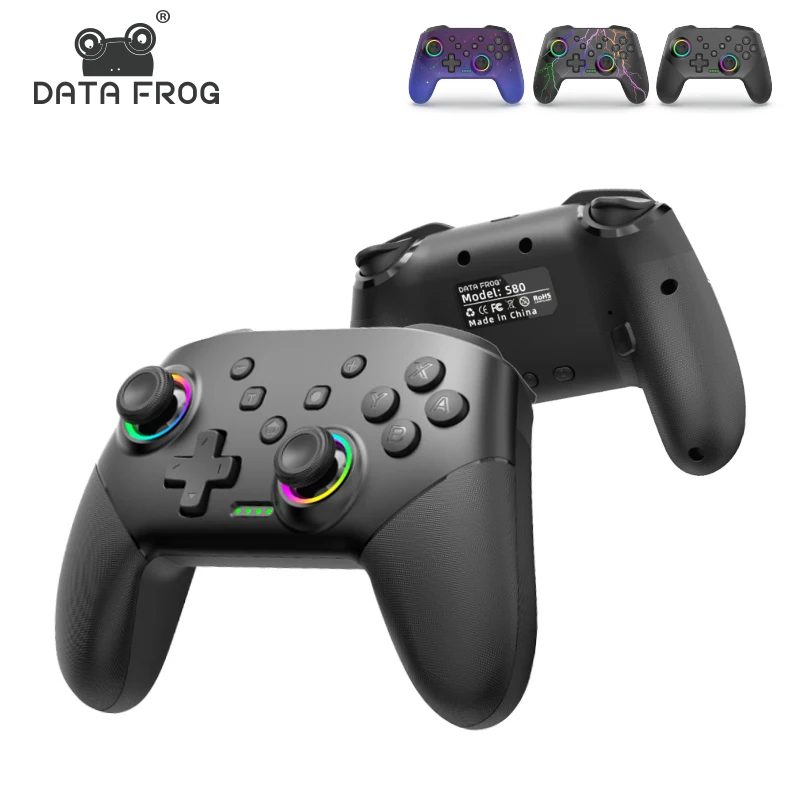 DATA FROG Wireless Controller für Switch OLED/Lite Console Pro Gamepad mit 1000 mAh Akku, programmierbarer Turbofunktion Image