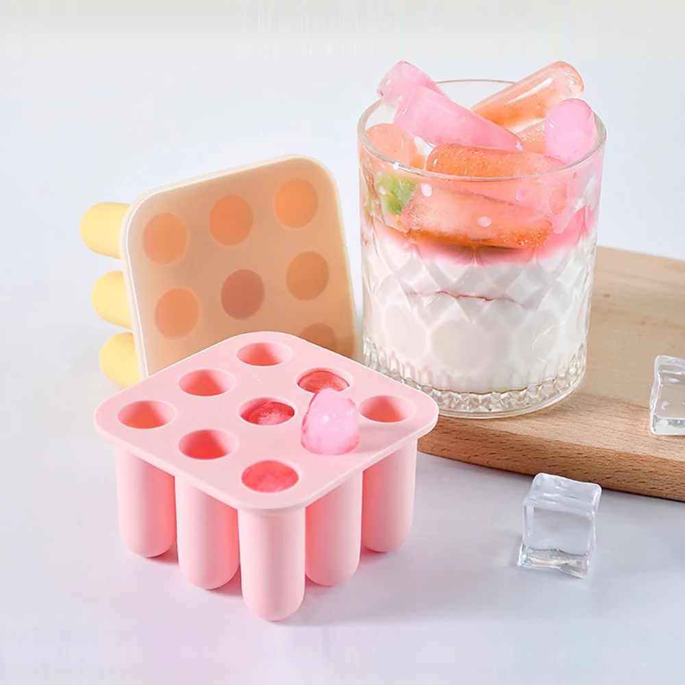 Neues Produkt 9 mit Eis säulen form Silikon kleine Eisbar Eisblock form mit Abdeckung DIY leicht abreißen Eisblock form Image