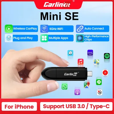 2025 New MINI 5 SE CarlinKit Wireless CarPlay Wireless Adapter Smart Mini Box Plug And Play WiFi Fast Connect For Wired CarPlay