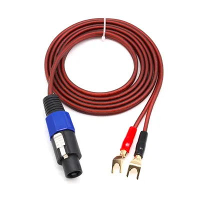 Premium NL4FC Speaker Cable with 4 Pole Speakon to Dual Spade Plug 2Y 2.0 Pin Banana for Stage Active Speaker Cable 1M 2M 3M 5M
