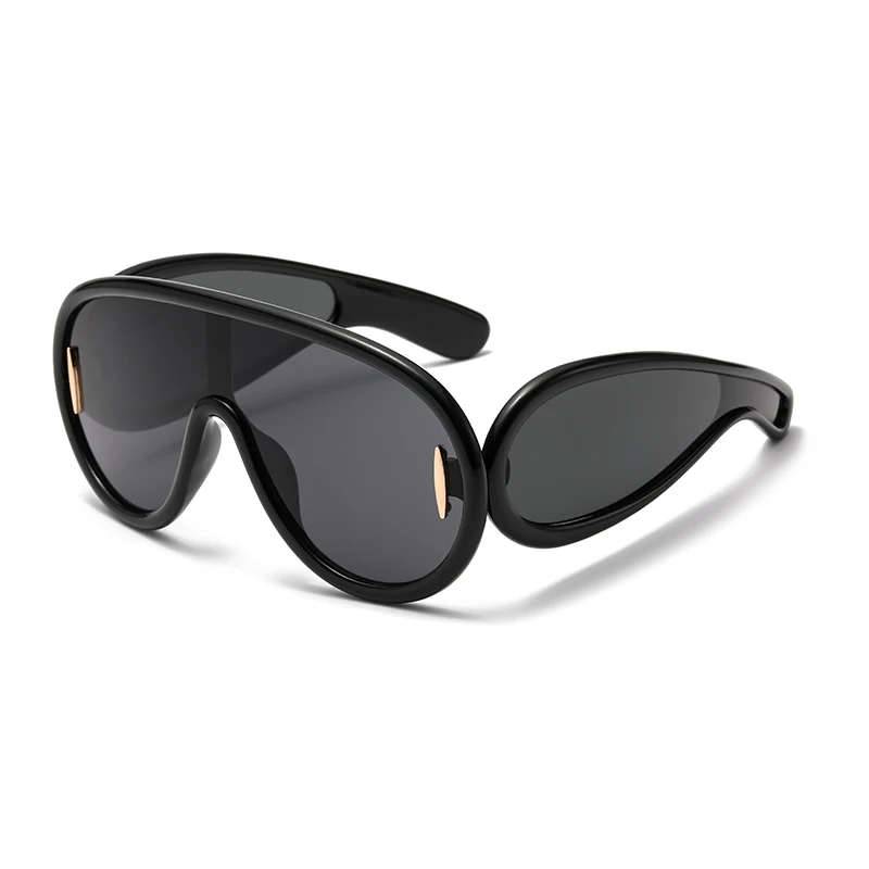 Sport Punk Übergroße Sonnenbrille Steampunk Y2K Frauen Männer Persönlichkeit Sonnenbrille Damen 2023 Luxus Marke Brillen Goggle UV400 Image