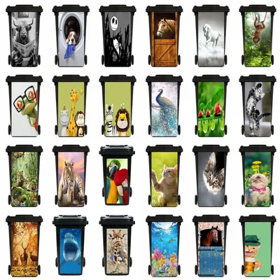 Kühe Pferd Katze Tier Outdoor Mülleimer Aufkleber Küche Frosch Mülleimer dekorative Aufkleber PVC Image