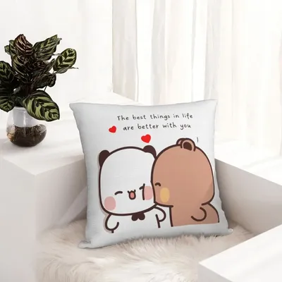 Kissenbezug Bubu und Dudu Custom DIY Kissenbezug Bär Liebe Paar Cartoon Morden Kissenbezug für Büro Image
