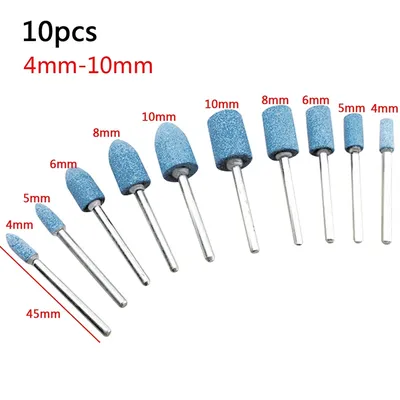 10 Stück Polier kopf Radkopf Schleif mittel für Dremel Rotations werkzeuge Elektro schleif stein Dremel Zubehör montiert