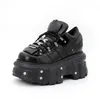 2025 Herbst neue super dicke Unterseite Retro Metall Muffin Tank Bottom Männer und Frauen gleiche High-Top-Punk-Schuhe