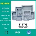 Custodia impermeabile in plastica trasparente IP67 Progetto elettronico Strumento esterno Scatola di progetto elettrico Custodia di giunzione