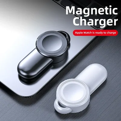 Tragbare Uhr Magnetische Drahtlose Ladegerät Für Apple Uhr 8, 7, 6, 5, SE 4, 3, 2, Ultra Notfall Typ C Lade Schnelle Lade Dock Image