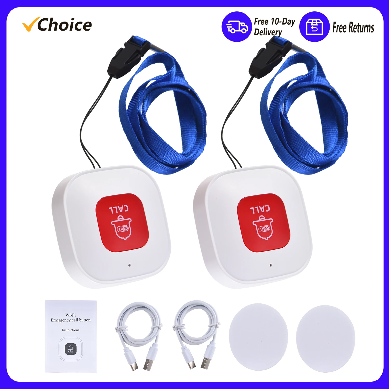 WiFi-Notruf taste Mini tragbare Notfall taste Wireless Wifi Pager Krankens ch wester Alarm taste Unterstützung 2,4g Wi-Fi-Alarm drücken Image